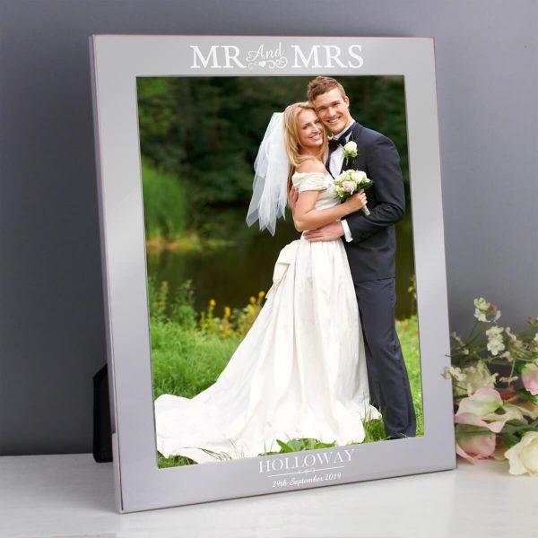 Personalised Mr & Mrs 10×8 Silver Photo Frame