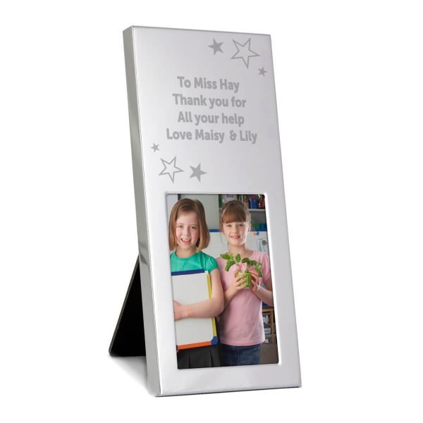 Personalised Stars Small 3×2 Silver Photo Frame