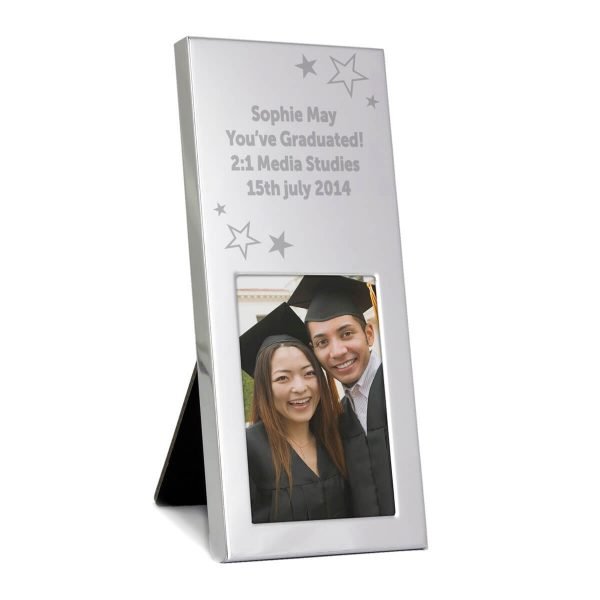 Personalised Stars Small 3×2 Silver Photo Frame