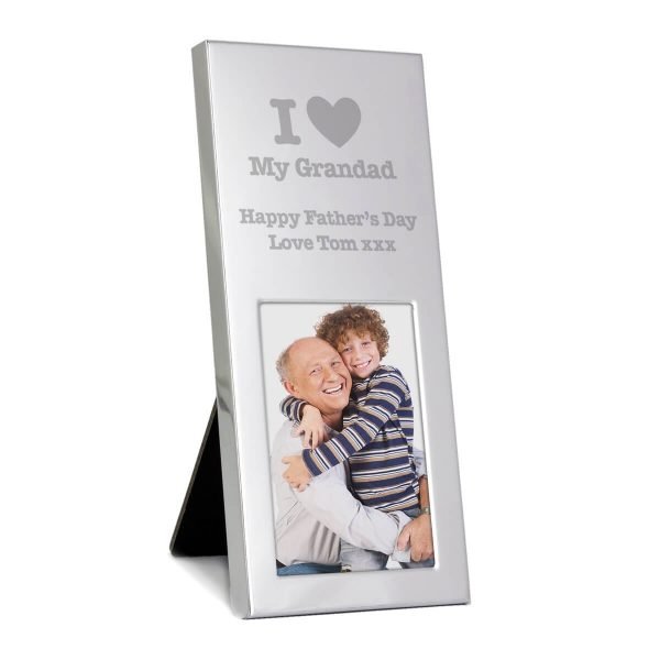 Personalised I Heart Small 3×2 Silver Photo Frame