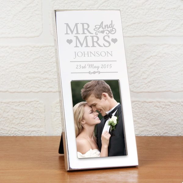 Personalised Small Mr & Mrs 3×2 Silver Photo Frame
