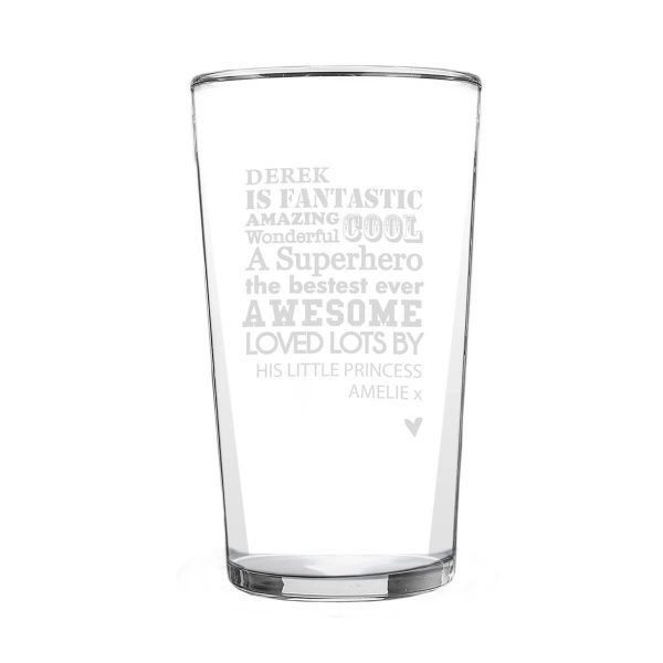 Personalised He is…Pint Glass