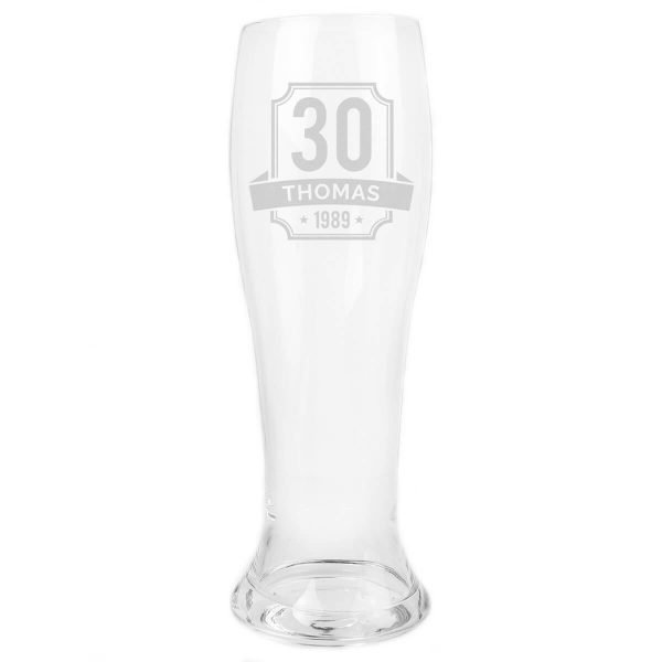 Personalised Big Age Giant Two And A Half Pint Beer Glass