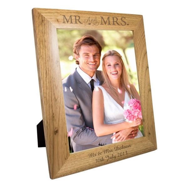 Personalised Mr & Mrs 10×8 Wooden Photo Frame