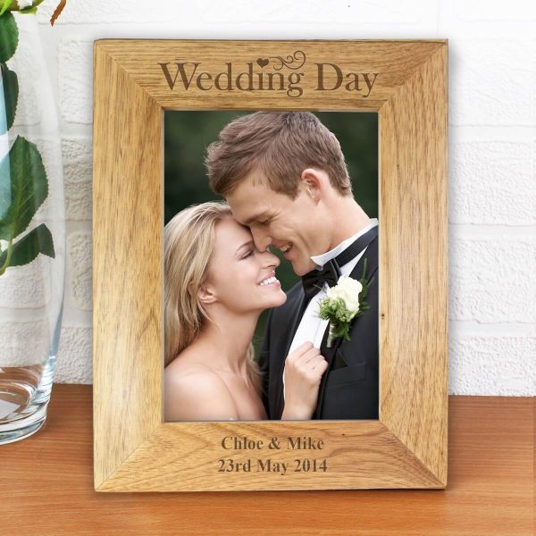 Personalised Wedding Day 7×5 Wooden Photo Frame