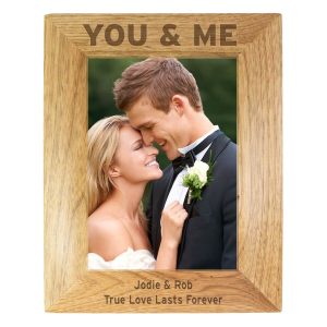 Personalised You & Me 7×5 Wooden Photo Frame