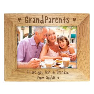 Personalised Grandparents 7×5 Landscape Wooden Photo Frame