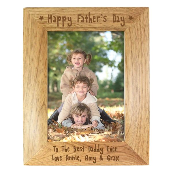 Personalised Happy Father’s Day 7×5 Wooden Photo Frame