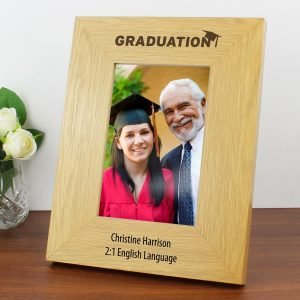 Personalised Graduation 6×4 Oak Finish Photo Frame
