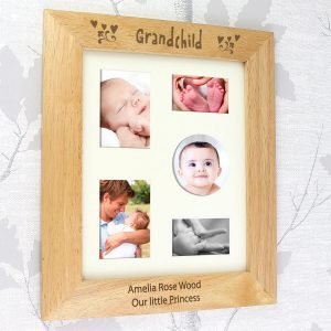 Personalised Paw Prints 7×5 Wooden Photo Frame