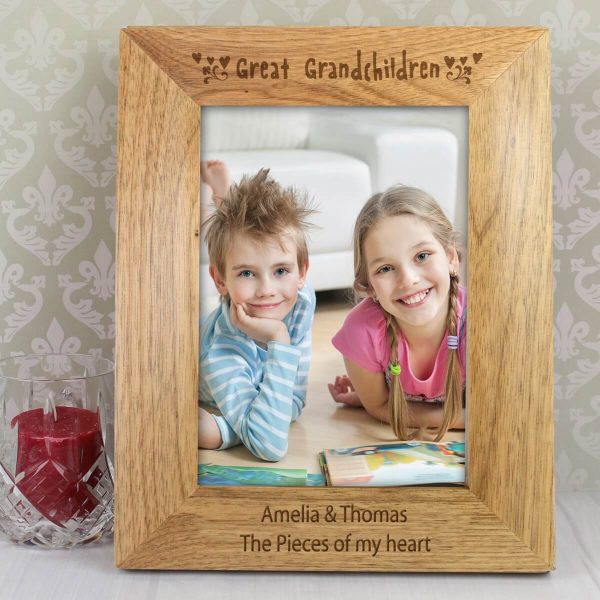 Personalised Great Grandchildren 7×5 Wooden Photo Frame
