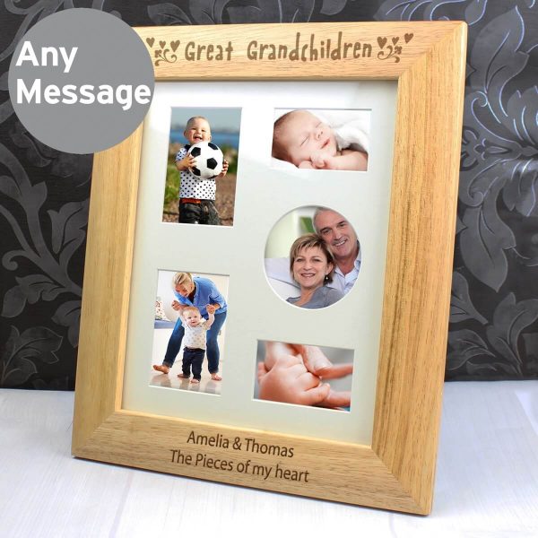Personalised Great Grandchildren 10×8 Wooden Photo Frame