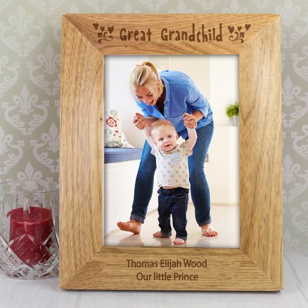 Personalised Great Grandchild 7×5 Wooden Photo Frame