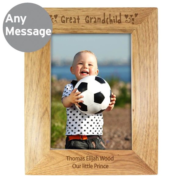 Personalised Great Grandchild 7×5 Wooden Photo Frame