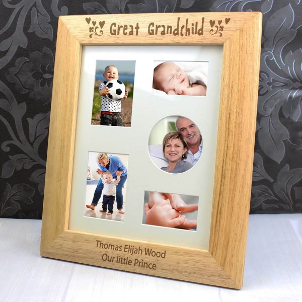 Personalised Great Grandchild 10×8 Wooden Photo Frame