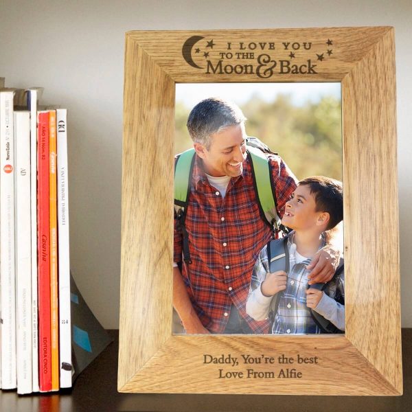 Personalised To the Moon and Back… 7×5 Wooden Photo Frame