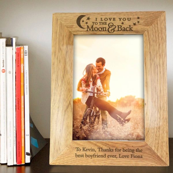 Personalised To the Moon and Back… 7×5 Wooden Photo Frame