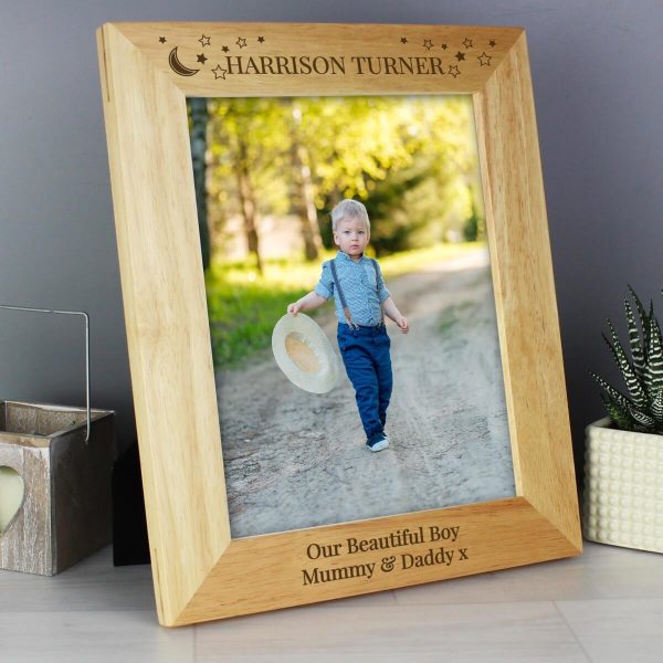 Personalised Little Stars 10×8 Wooden Photo Frame