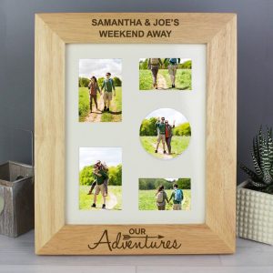 Personalised Our Adventures 10 x8 Wooden Photo Frame