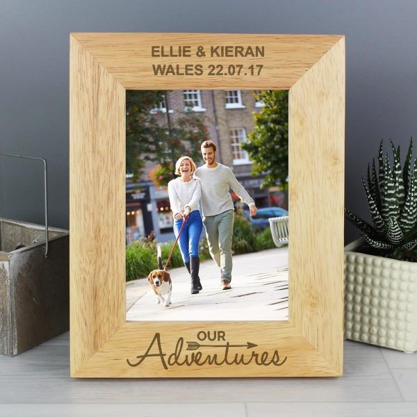 Personalised Our Adventures 7×5 Wooden Photo Frame