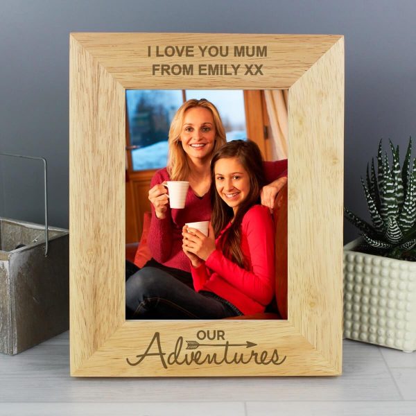 Personalised Our Adventures 7×5 Wooden Photo Frame