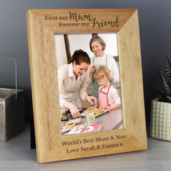 Personalised First My Mum Forever My Friend 7×5 Wooden Photo Frame