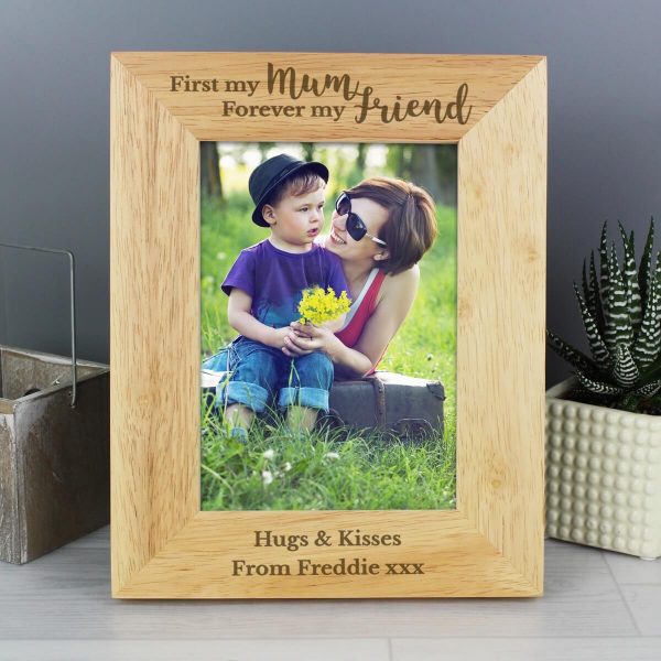 Personalised First My Mum Forever My Friend 7×5 Wooden Photo Frame