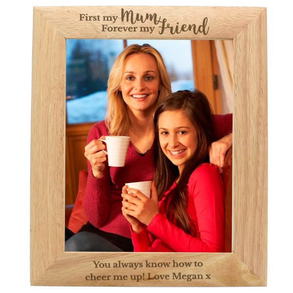 Personalised ‘First My Mum, Forever My Friend’ 10×8 Wooden Photo Frame
