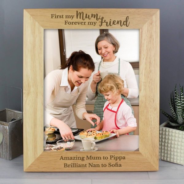 Personalised ‘First My Mum, Forever My Friend’ 10×8 Wooden Photo Frame