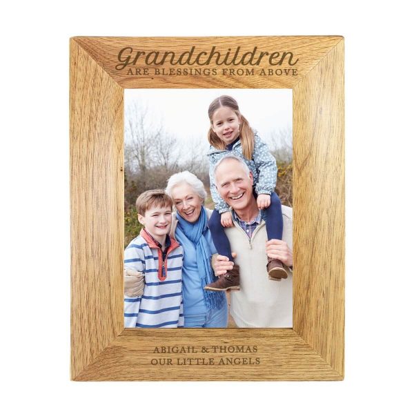 Personalised ‘Grandchildren are a Blessing’ 7×5 Wooden Photo Frame