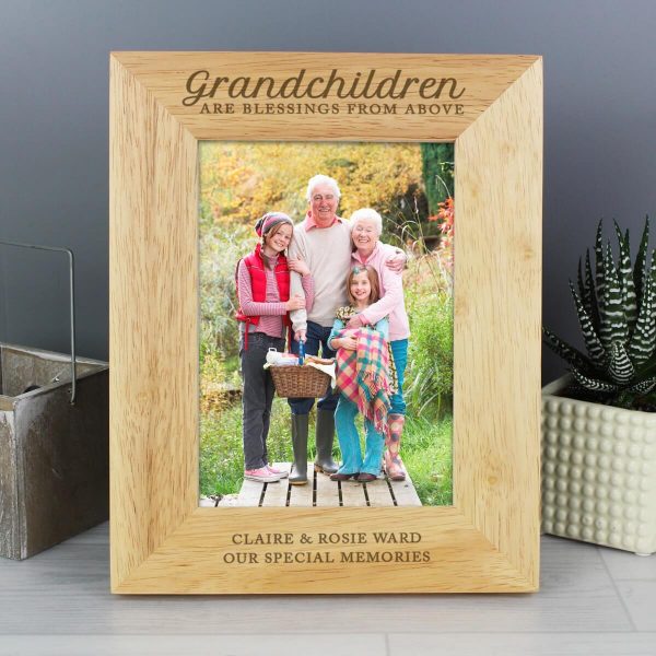 Personalised ‘Grandchildren are a Blessing’ 7×5 Wooden Photo Frame