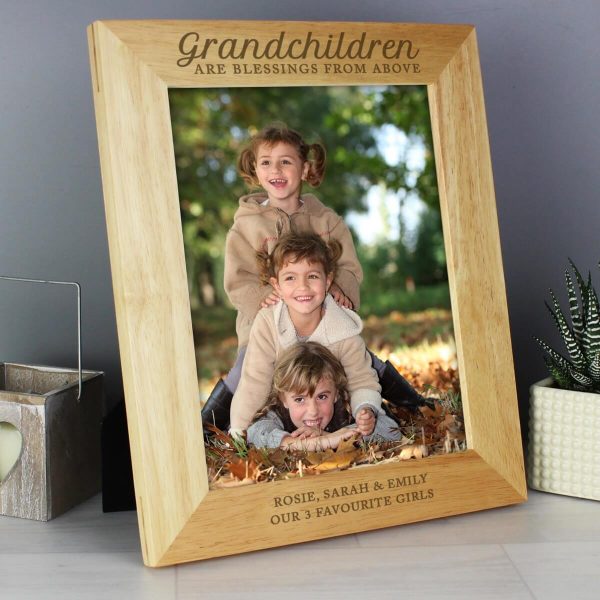 Personalised ‘Grandchildren are a Blessing’ 10×8 Wooden Photo Frame
