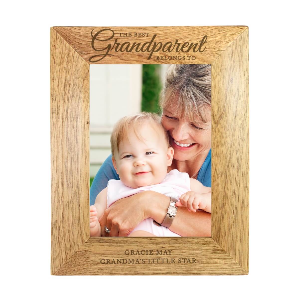 Personalised ‘The Best Grandparent’ 7×5 Wooden Photo Frame