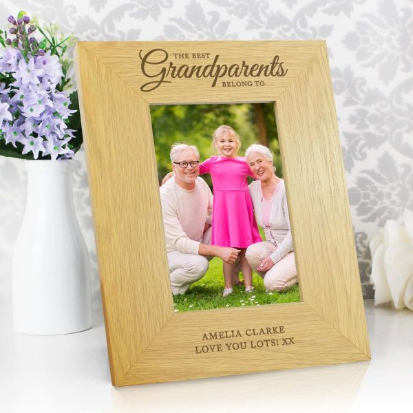 Personalised “”The Best Grandparents”” 6×4 Oak Finish Photo Frame
