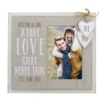 Personalised Love Story 6×4 Wooden Photo Frame