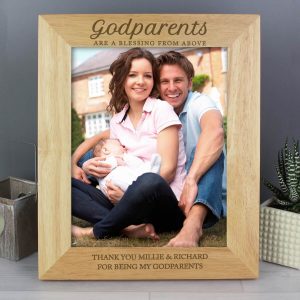 Personalised Godparents 10×8 Wooden Photo Frame