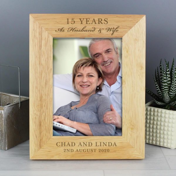 Personalised Anniversary 7×5 Wooden Photo Frame