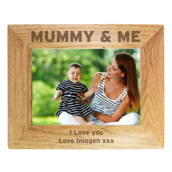 Personalised Mummy & Me 7×5 Landscape Wooden Photo Frame