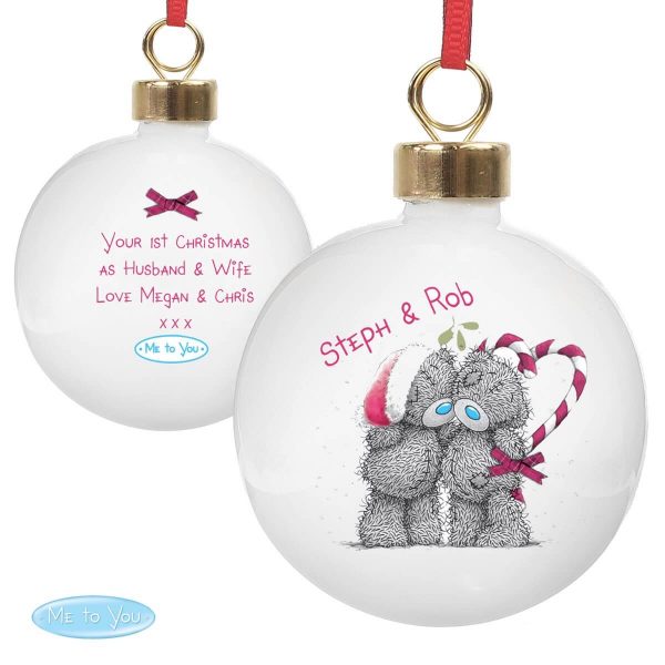 Personalised Me To You Couple Christmas Bauble
