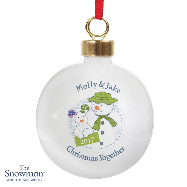 Personalised The Snowman and the Snowdog Year Bauble