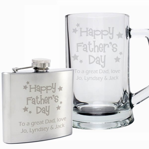 Personalised Happy Father’s Day Stars Pint Stern Tankard
