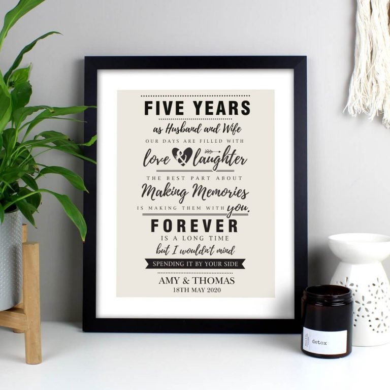 Personalised Anniversary Black Framed Print
