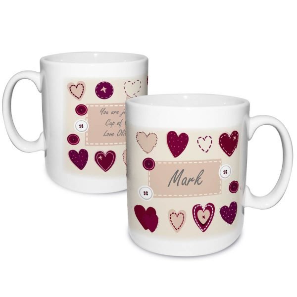 Personalised Fabric Heart Design Mug
