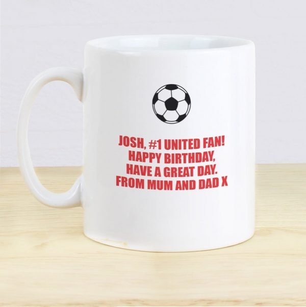 Personalised Red Football Fan Mug