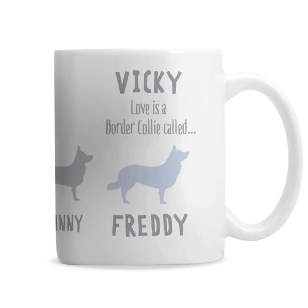 Personalised Border Collie Dog Breed Mug