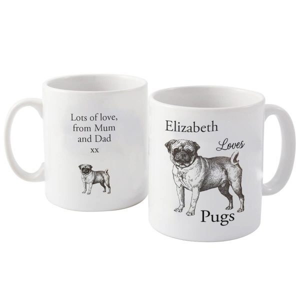 Personalised Loves Pugs Mug