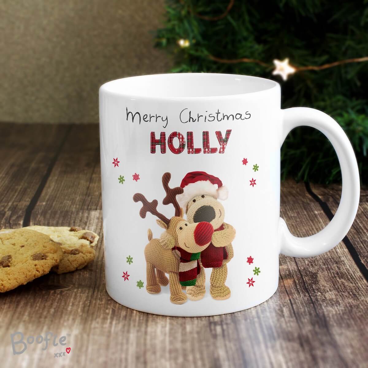 Personalised Boofle Christmas Reindeer Mug
