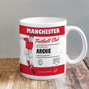 Personalised Vintage Football Red and White Supporter’s Mug