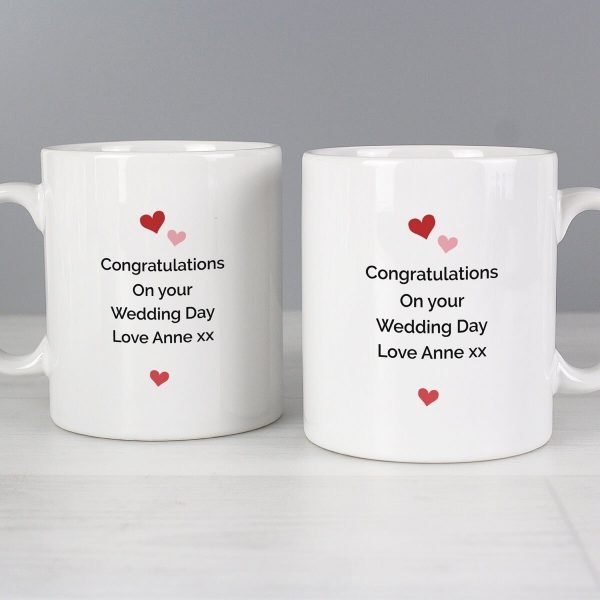 Personalised Mr and Mrs Valentine’s Day Confetti Hearts Mug Set