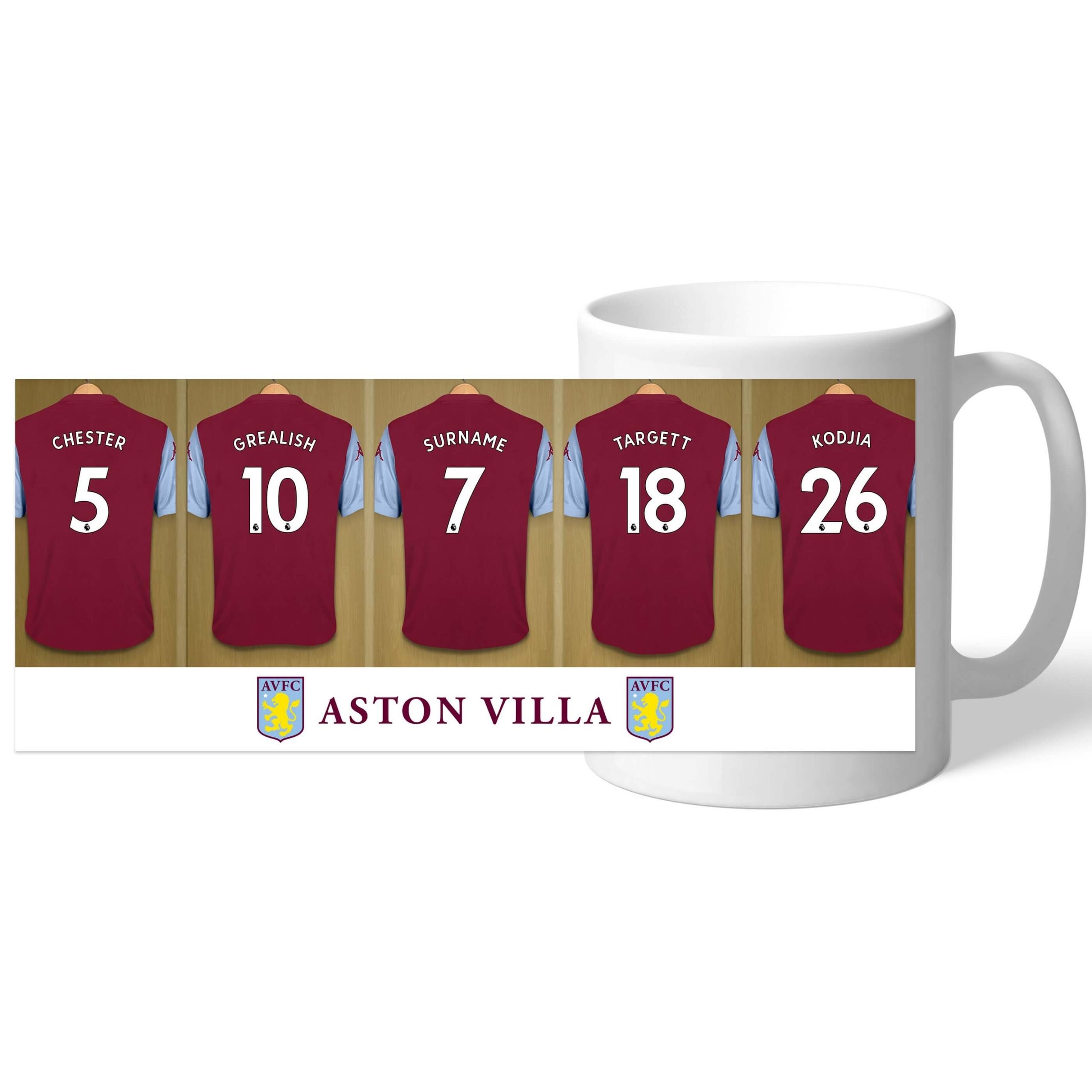 Personalised Aston Villa FC Dressing Room Mug